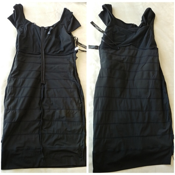 WHBM Ultra Slimming Dress LBD Black Size 12 - Picture 4 of 7